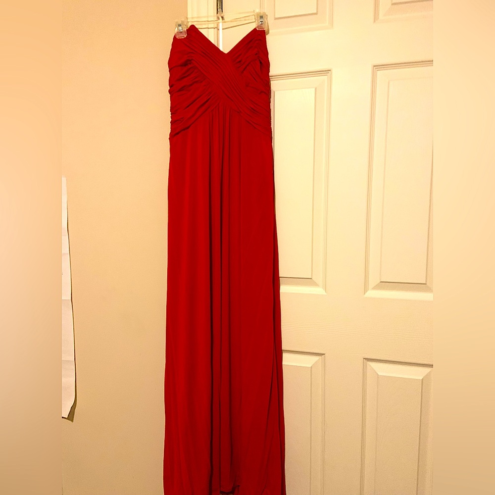 Vintage Cache Red Evening Gown With Back Cutout S… - image 1